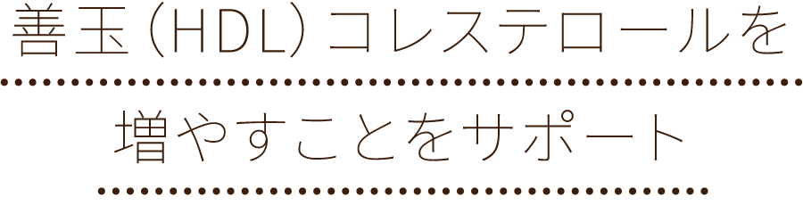 善玉（HDL）コレステロールを増やすことをサポート