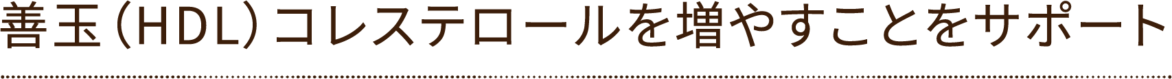 善玉（HDL）コレステロールを増やすことをサポート