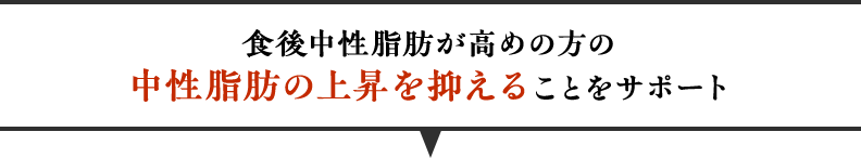 食後中性脂肪が高めの方の中性脂肪の上昇を抑えることをサポート