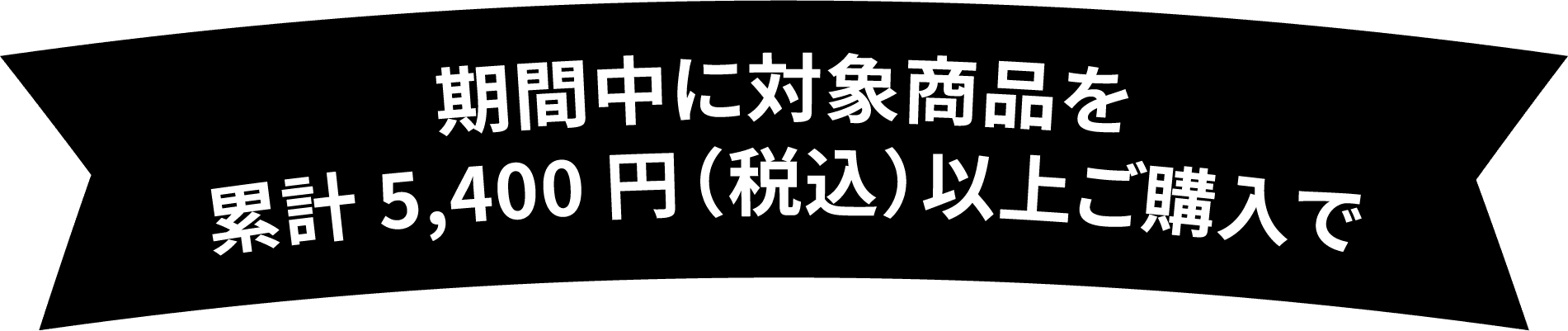 期間中に対象商品を、1回のご注文につき5,400円以上ご購入で
