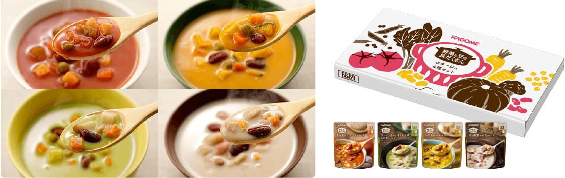 野菜と豆の具だくさんポタージュ 4種×1