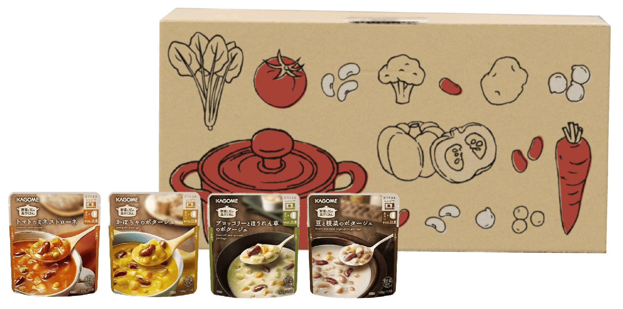 野菜と豆の具だくさんポタージュ4種セット（16袋）