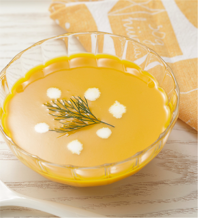 栗かぼちゃと人参の冷製ポタージュ