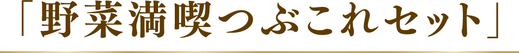 「野菜満喫つぶこれセット」