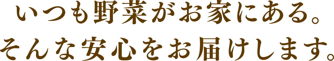 いつも野菜がお家にある。そんな安心をお届けします。