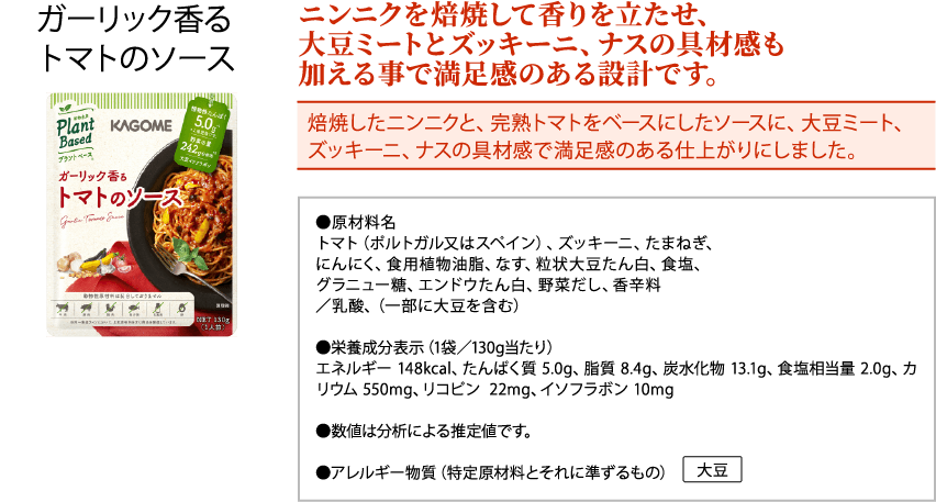 ガーリック香る トマトのソース
