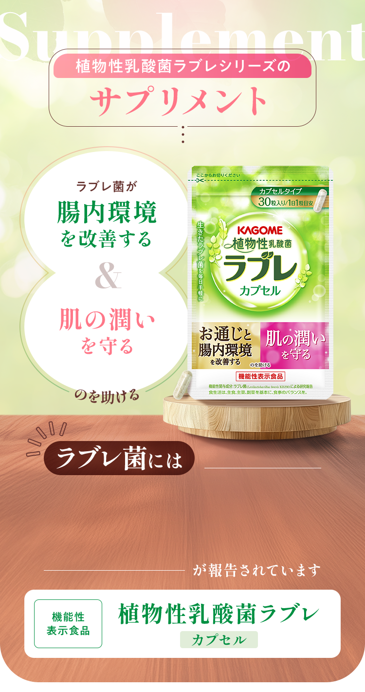 植物性乳酸菌ラブレシリーズのサプリメント