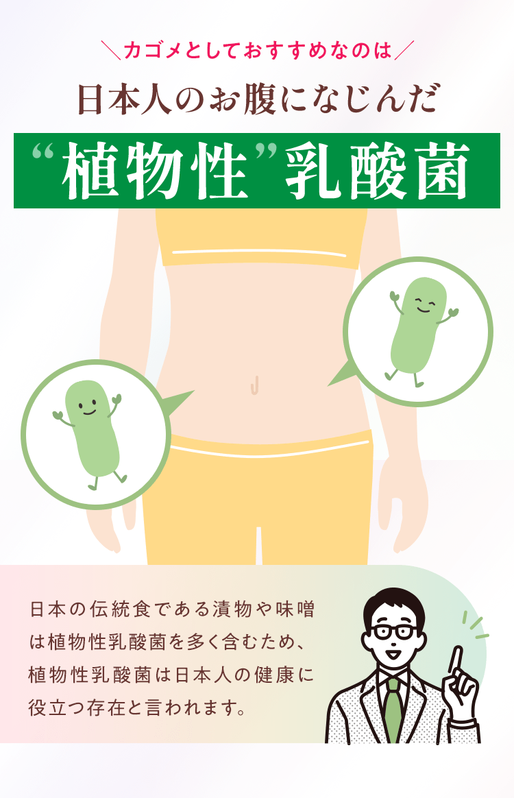 カゴメとしておすすめなのは日本人のお腹になじんだ植物性乳酸菌