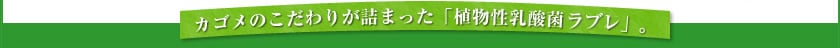 カゴメのこだわりが詰まった「植物性乳酸菌ラブレ」。