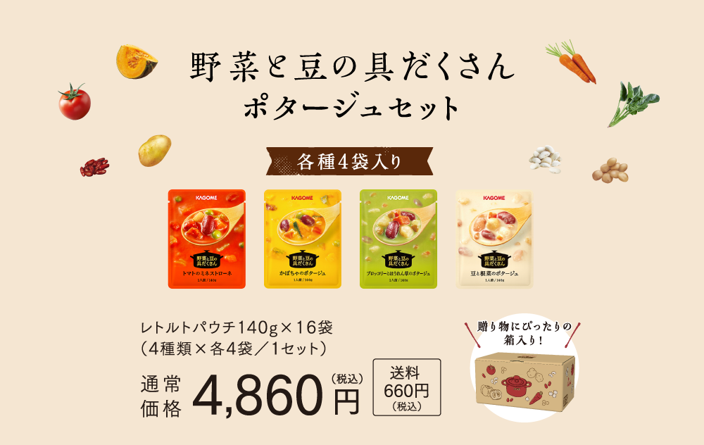 野菜と豆の具だくさんポタージュセット