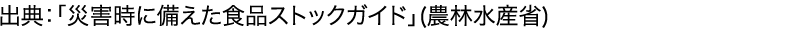  出典：「災害時に備えた食品ストックガイド」(農林水産省)