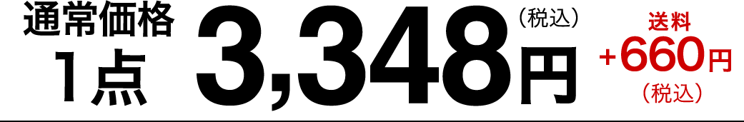 通常価格1点3,348円（税込）+送料660円（税込）