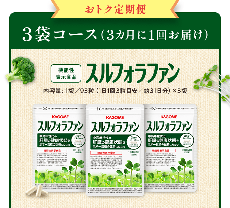 スルフォラファン　おトク定期便3袋コース