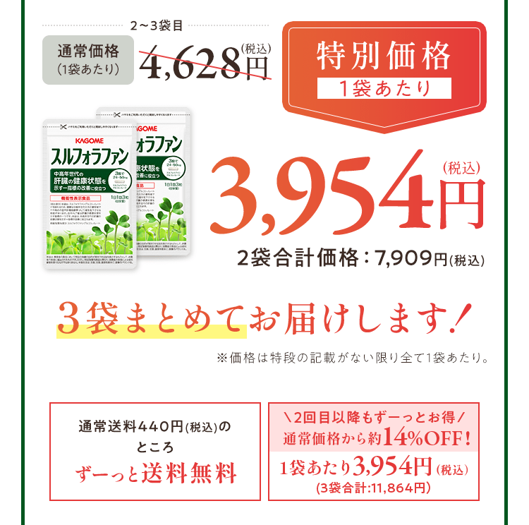 3袋まとめてお届けします