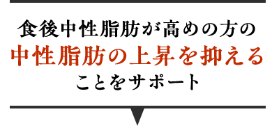 食後中性脂肪が高めの方の中性脂肪の上昇を抑えることをサポート